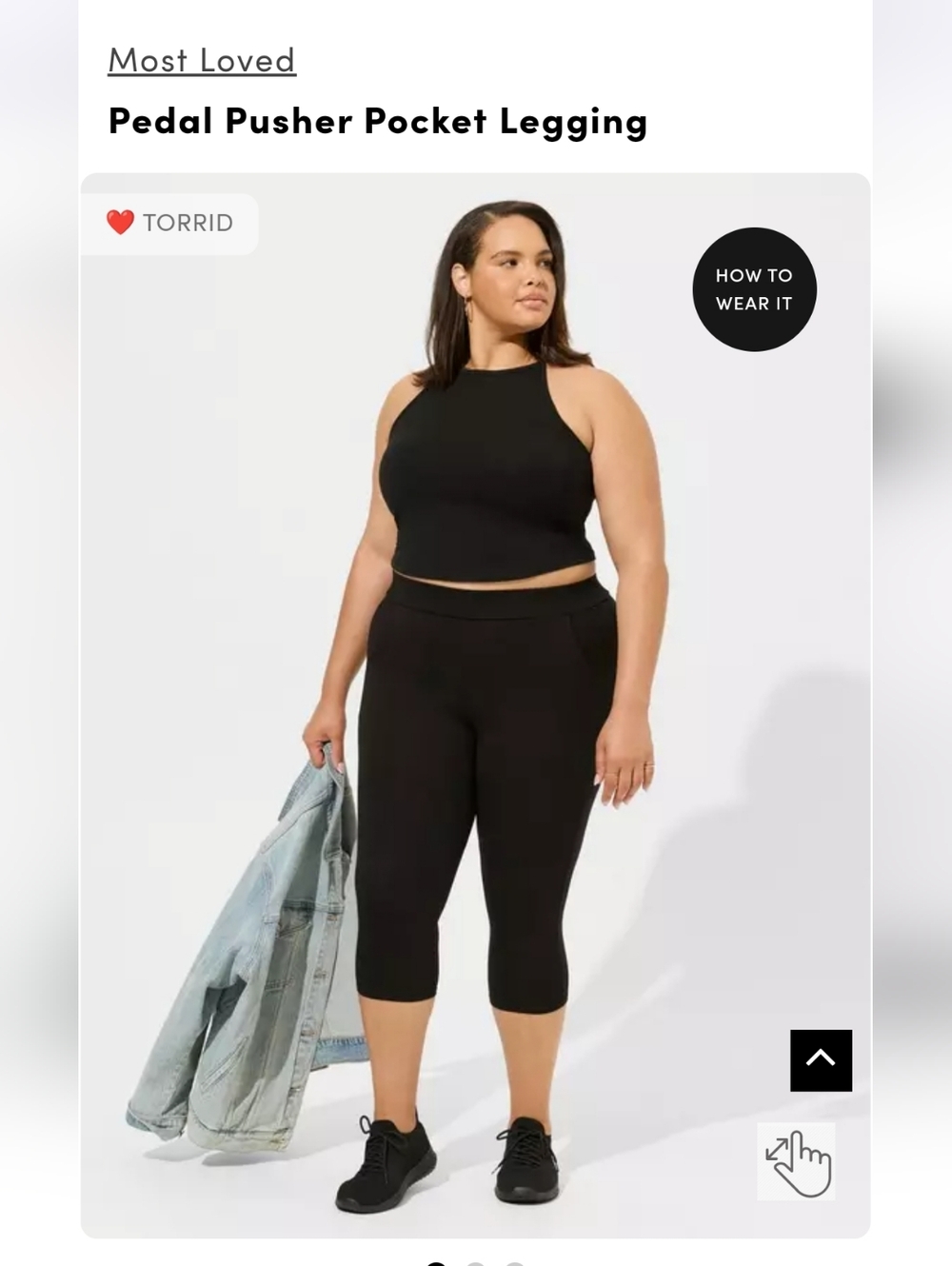 torrid Black Cropped Pedal Pusher Leggings with Pockets